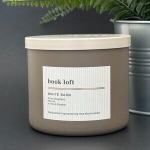 BBW Book Loft White Barn Bath & Body Works 3 Wick Candle